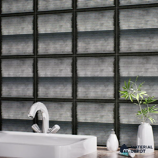 Highlighter Tiles  Tile TL 07240 D Carvino 8004 GLM (Silver) 1 ft x 1 ft Ceramic Matte Finish - 9 mm  | 2 mm Spacer is Mandatory (Sample)